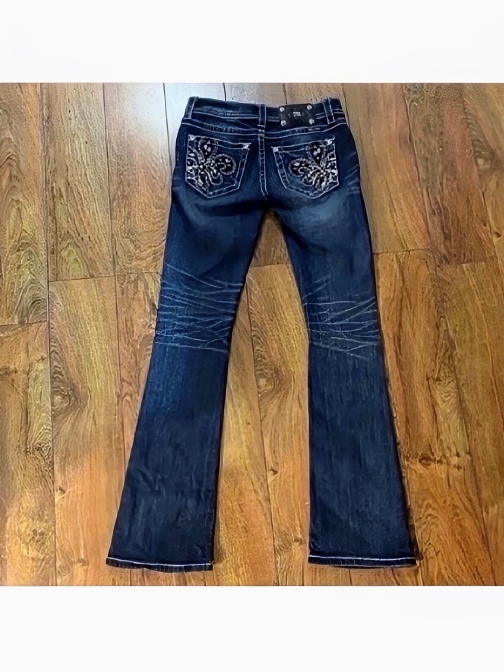 Gorgeous Y2K Miss Me Signature Rise Boot Jeans Embellished Pockets 34” Inseam